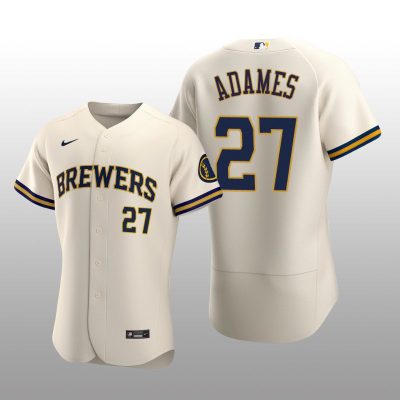 Milwaukee Brewers Willy Adames Authentic Home Team Cream Jersey