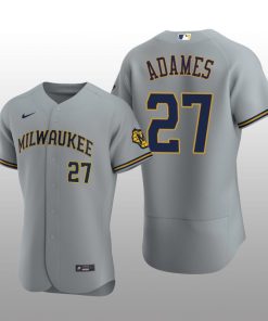 Milwaukee Brewers Willy Adames Authentic Road Team Gray Jersey