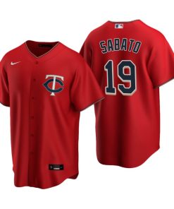 Minnesota Twins Aaron Sabato Red 2020 MLB Draft Alternate Replica Jersey