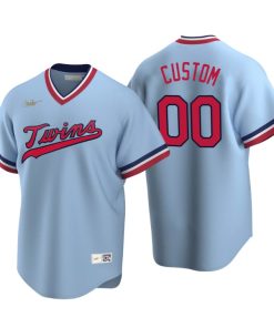 Minnesota Twins Custom Light Blue Cooperstown Collection Road Jersey
