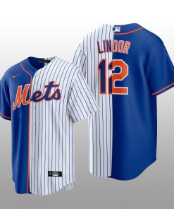 New York Mets Replica Jersey Francisco Lindor Royal-White Split