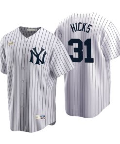 New York Yankees Aaron Hicks White Cooperstown Collection Home Jersey