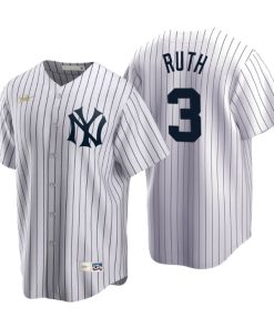 New York Yankees Babe Ruth White Cooperstown Collection Home Jersey