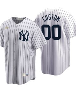 New York Yankees Custom White Cooperstown Collection Home Jersey