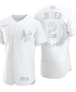 New York Yankees Derek Jeter White Award Collection Hall of Fame Jersey