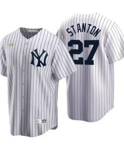 New York Yankees Giancarlo Stanton White Cooperstown Collection Home Jersey
