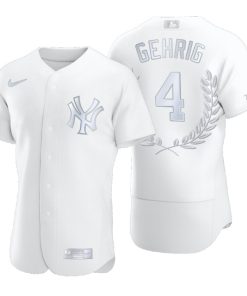 New York Yankees Lou Gehrig White Award Collection Retired Jersey