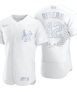 New York Yankees Mariano Rivera White Award Collection Hall of Fame Jersey