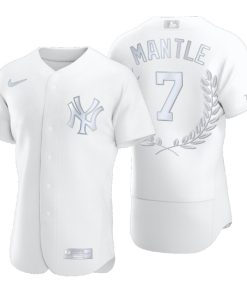 New York Yankees Mickey Mantle White Award Collection Retired Jersey