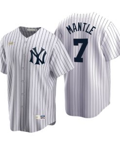 New York Yankees Mickey Mantle White Cooperstown Collection Home Jersey