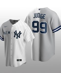 New York Yankees Split Nike Jersey Aaron Judge Gray-White Splicing