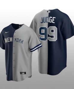 New York Yankees Split Nike Jersey Aaron Judge Navy-Gray Splicing