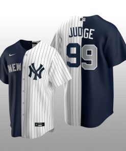 New York Yankees Split Nike Jersey Aaron Judge Navy-White Splicing