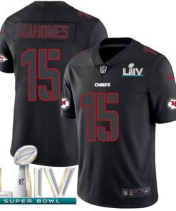 Nike Chiefs #15 Patrick Mahomes Black Super Bowl LIV 2020 Stitched NFL Limited Rush Impact Jersey