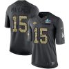 Nike Chiefs #15 Patrick Mahomes Black Super Bowl LVII Patch Stitched NFL Limited 2016 Salute To Service Jersey