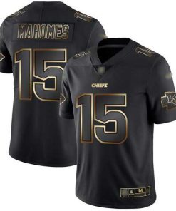 Nike Chiefs #15 Patrick Mahomes Black/Gold Stitched NFL Vapor Untouchable Limited Jersey