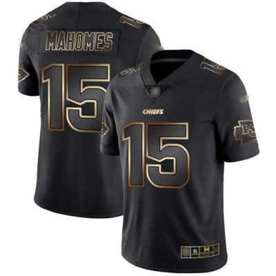 Nike Chiefs #15 Patrick Mahomes Black/Gold Stitched NFL Vapor Untouchable Limited Jersey