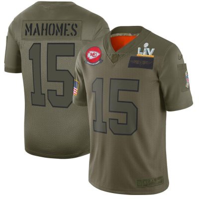 Nike Chiefs #15 Patrick Mahomes Camo Super Bowl LV Bound Stitched NFL Limited 2019 Salute To Service Jersey