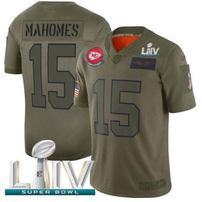 Nike Chiefs #15 Patrick Mahomes Camo Super Bowl LIV 2020 Stitched NFL Limited 2019 Salute To Service Jersey