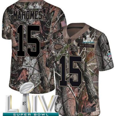 Nike Chiefs #15 Patrick Mahomes Camo Super Bowl LIV 2020 Stitched NFL Limited Rush Realtree Jersey