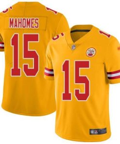Nike Chiefs #15 Patrick Mahomes Gold Stitched NFL Limited Inverted Legend Jersey