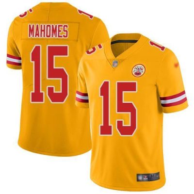 Nike Chiefs #15 Patrick Mahomes Gold Stitched NFL Limited Inverted Legend Jersey