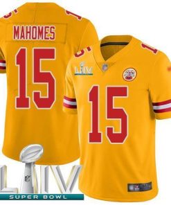 Nike Chiefs #15 Patrick Mahomes Gold Super Bowl LIV 2020 Stitched NFL Limited Inverted Legend Jersey