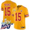 Nike Chiefs #15 Patrick Mahomes Gold Super Bowl LIV 2020 Stitched NFL Limited Inverted Legend 100th Season Jersey