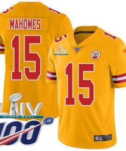 Nike Chiefs #15 Patrick Mahomes Gold Super Bowl LIV 2020 Stitched NFL Limited Inverted Legend 100th Season Jersey