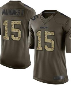 Nike Chiefs #15 Patrick Mahomes Green Stitched NFL Limited 2015 Salute To Service Jersey