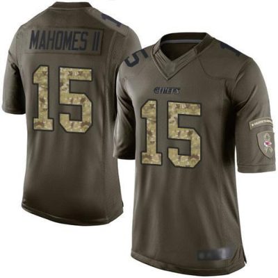 Nike Chiefs #15 Patrick Mahomes Green Stitched NFL Limited 2015 Salute To Service Jersey