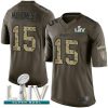 Nike Chiefs #15 Patrick Mahomes Green Super Bowl LIV 2020 Stitched NFL Limited 2015 Salute To Service Jersey