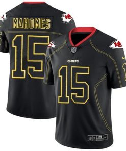 Nike Chiefs #15 Patrick Mahomes Lights Out Black Stitched NFL Limited Rush Jersey