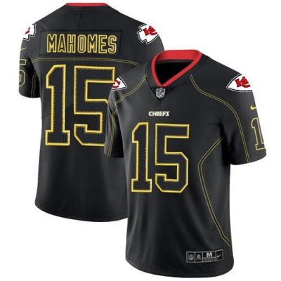 Nike Chiefs #15 Patrick Mahomes Lights Out Black Stitched NFL Limited Rush Jersey