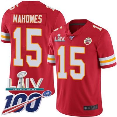 Nike Chiefs #15 Patrick Mahomes Red Super Bowl LIV 2020 Team Color Stitched NFL 100th Season Vapor Untouchable Limited Jersey