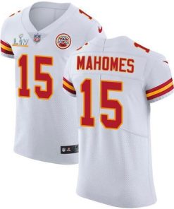 Nike Chiefs #15 Patrick Mahomes White Super Bowl LV Bound Stitched NFL New Elite Jersey