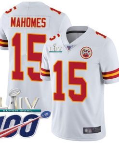 Nike Chiefs #15 Patrick Mahomes White Super Bowl LIV 2020 Stitched NFL 100th Season Vapor Untouchable Limited Jersey