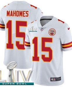 Nike Chiefs #15 Patrick Mahomes White Super Bowl LIV 2020 Stitched NFL Vapor Untouchable Limited Jersey