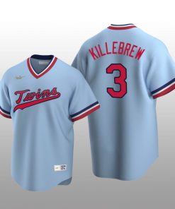 Nike Twins Men's Jersey Light Blue Road Cooperstown Collection Harmon Killebrew