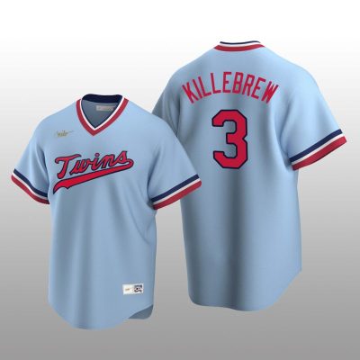 Nike Twins Men's Jersey Light Blue Road Cooperstown Collection Harmon Killebrew