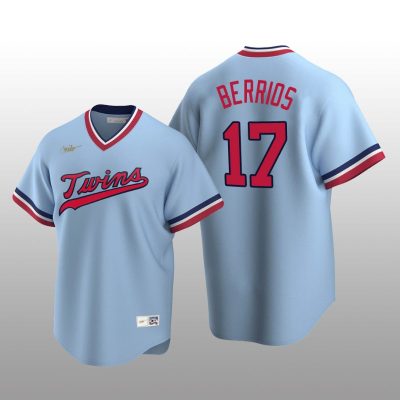 Nike Twins Men's Jersey Light Blue Road Cooperstown Collection Jose Berrios