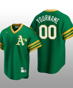 Oakland Athletics yourname Kelly Green Road Cooperstown Collection Player Jersey