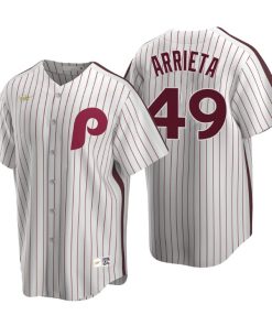 Philadelphia Phillies Jake Arrieta White Cooperstown Collection Home Jersey