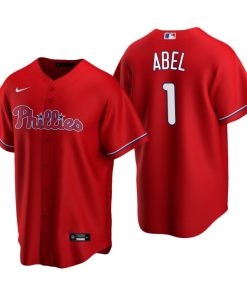 Philadelphia Phillies Mick Abel Red 2020 MLB Draft Alternate Replica Jersey