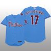 Philadelphia Phillies Rhys Hoskins 2021 MLB Players Weekend Nickname Light Blue Jersey