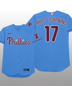 Philadelphia Phillies Rhys Hoskins 2021 MLB Players Weekend Nickname Light Blue Jersey