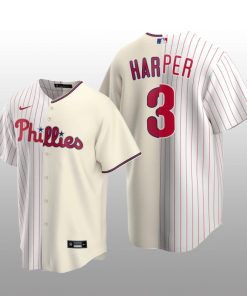 Philadelphia Phillies Split Replica Bryce Harper White-Cream Jersey