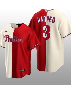 Philadelphia Phillies Split Replica Bryce Harper White-Red Jersey