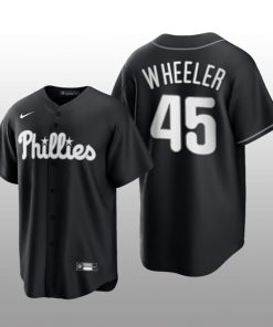Phillies Zack Wheeler 2021 All Black Fashion Serise Replica Black White Jersey