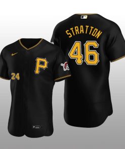 Pittsburgh Pirates Chris Stratton Black 2026 Alternate Alternate Team Logo Jersey